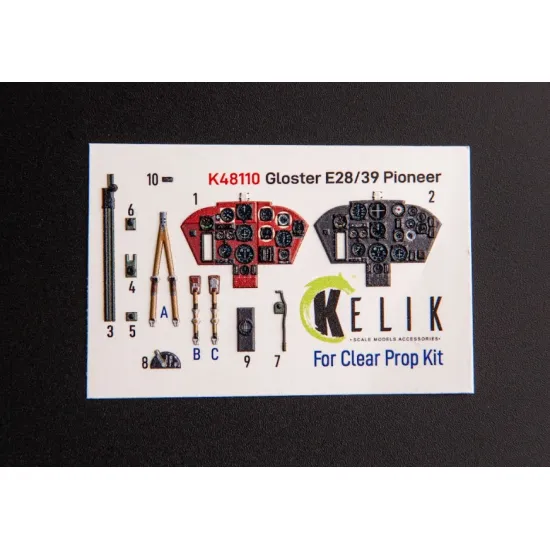 Kelik K48110 1/48 Gloster E28/39 Pioneer - Interior 3d Decals For Clearprop Kit