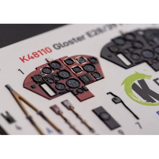 Kelik K48110 1/48 Gloster E28/39 Pioneer - Interior 3d Decals For Clearprop Kit