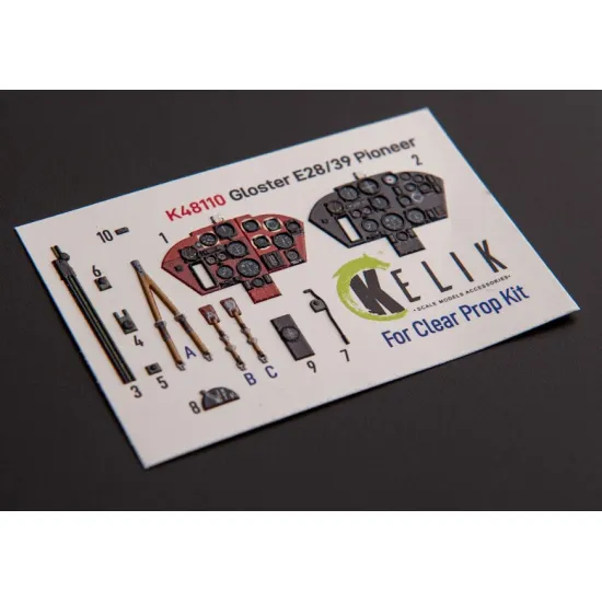 Kelik K48110 1/48 Gloster E28/39 Pioneer - Interior 3d Decals For Clearprop Kit