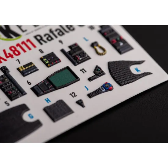 Kelik K48111 1/48 Rafale C - Interior 3d Decals For Academy/Revell Kit