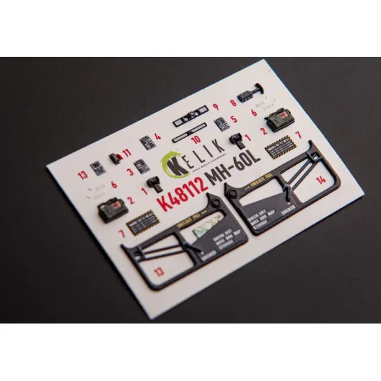Kelik K48112 1/48 Mh-60l Black Hawk - Interior 3d Decals For Icm Kit