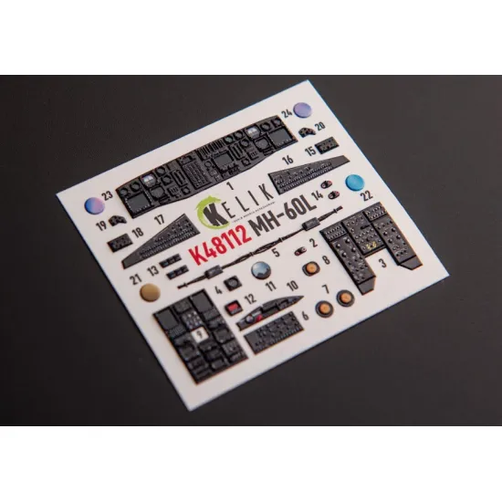 Kelik K48112 1/48 Mh-60l Black Hawk - Interior 3d Decals For Icm Kit