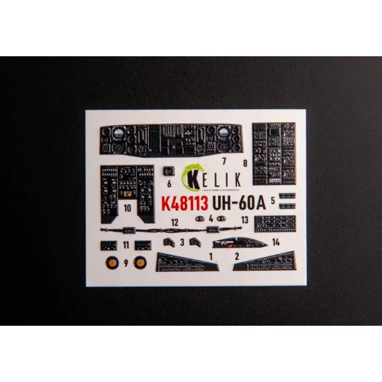 Kelik K48113 1/48 Uh 60a Black Hawk Type 1 Interior 3d Decals For Icm Kit