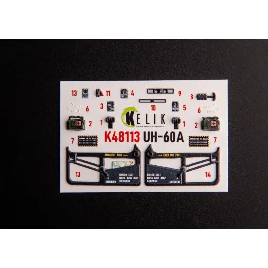 Kelik K48113 1/48 Uh 60a Black Hawk Type 1 Interior 3d Decals For Icm Kit
