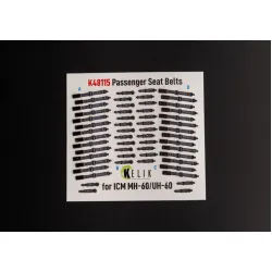 Kelik K48115 1/48 Passenger Seat Belts For Mh 60/Uh 60 Black Hawk Interior 3d Decals For Icm Kit