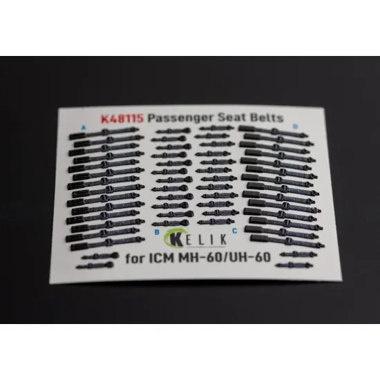 Kelik K48115 1/48 Passenger Seat Belts For Mh 60/Uh 60 Black Hawk Interior 3d Decals For Icm Kit