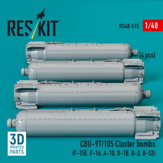 Reskit Rs48-0515 1/48 Cbu-97/105 Cluster Bombs 4 Pcs