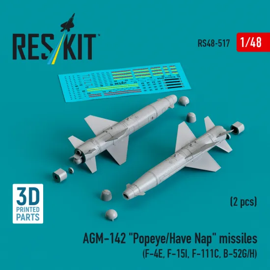 Reskit Rs48-0517 1/48 Agm-142 Popeye/Have Nap Missiles 2 Pcs