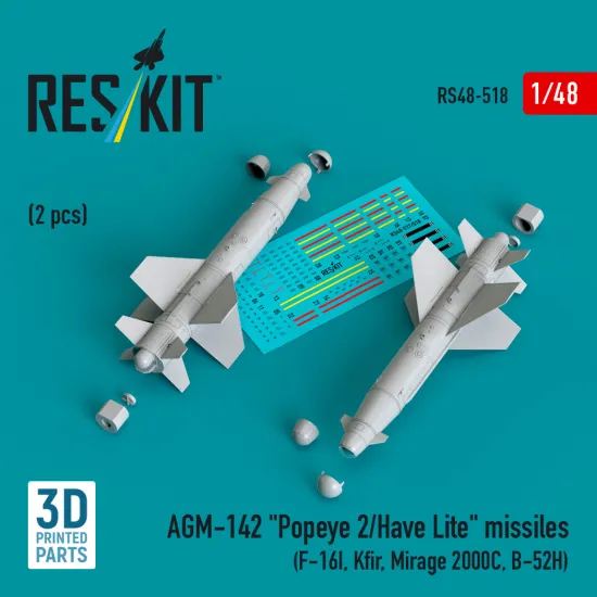 Reskit Rs48-0518 1/48 Agm-142 Popeye 2/Have Lite Missiles 2 Pcs