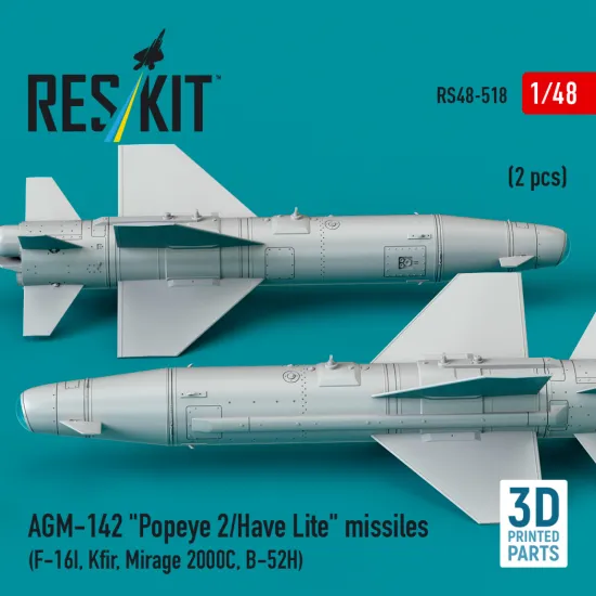Reskit Rs48-0518 1/48 Agm-142 Popeye 2/Have Lite Missiles 2 Pcs