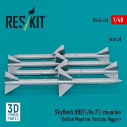 Reskit Rs48-0520 1/48 Skyflash Rb71/Av.71 Missiles 4 Pcs