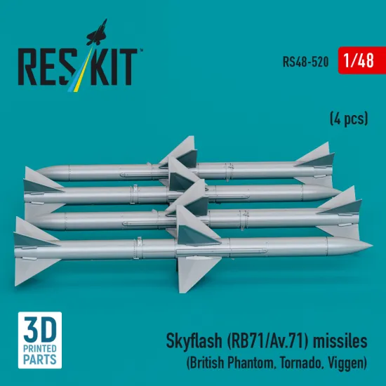 Reskit Rs48-0520 1/48 Skyflash Rb71/Av.71 Missiles 4 Pcs