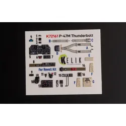 Kelik K72161 1/72 P-47m Thunderbolt Interior 3d Decals For Revell Kit