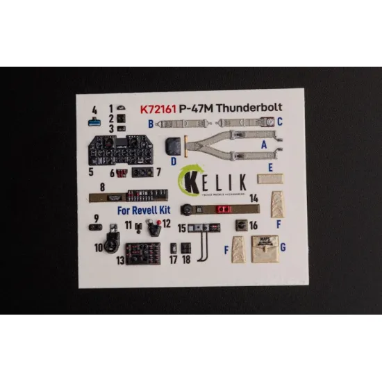 Kelik K72161 1/72 P-47m Thunderbolt Interior 3d Decals For Revell Kit