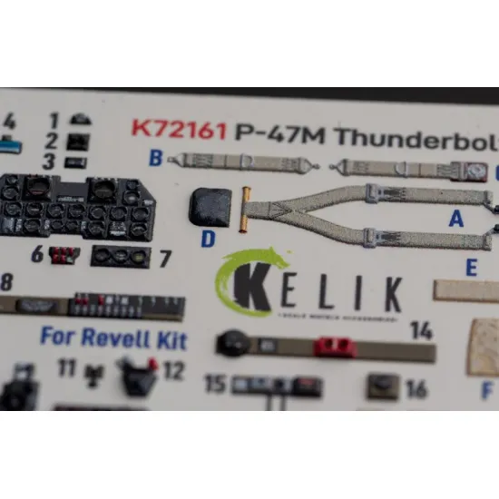 Kelik K72161 1/72 P-47m Thunderbolt Interior 3d Decals For Revell Kit