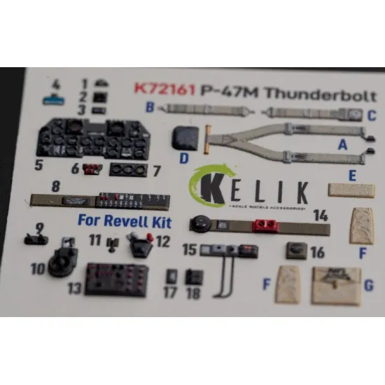 Kelik K72161 1/72 P-47m Thunderbolt Interior 3d Decals For Revell Kit