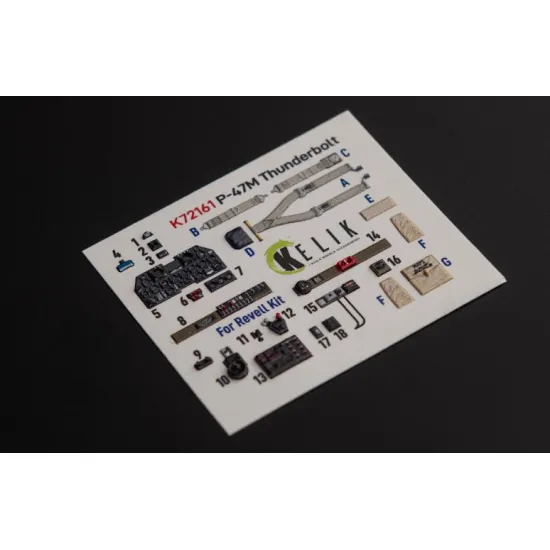 Kelik K72161 1/72 P-47m Thunderbolt Interior 3d Decals For Revell Kit