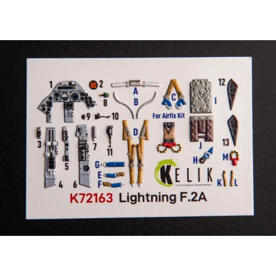 Kelik K72163 1/72 F 2a Lighting - Interior 3d Decals For Airfix Kit