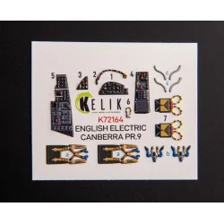 Kelik K72164 1/72 English Electric Canberra Pr 9 Interior 3d Decals For Airfix Kit