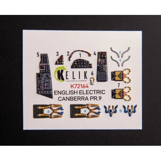 Kelik K72164 1/72 English Electric Canberra Pr 9 Interior 3d Decals For Airfix Kit