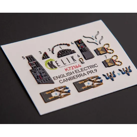 Kelik K72164 1/72 English Electric Canberra Pr 9 Interior 3d Decals For Airfix Kit