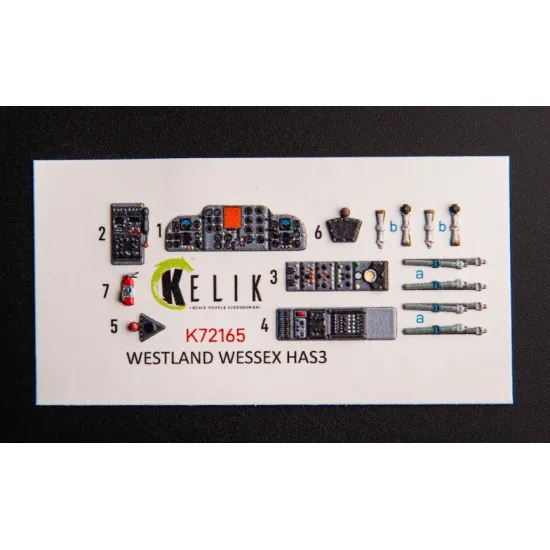 Kelik K72165 1/72 Westland Wessex Has 3 Interior 3d Decals For Italeri Kit