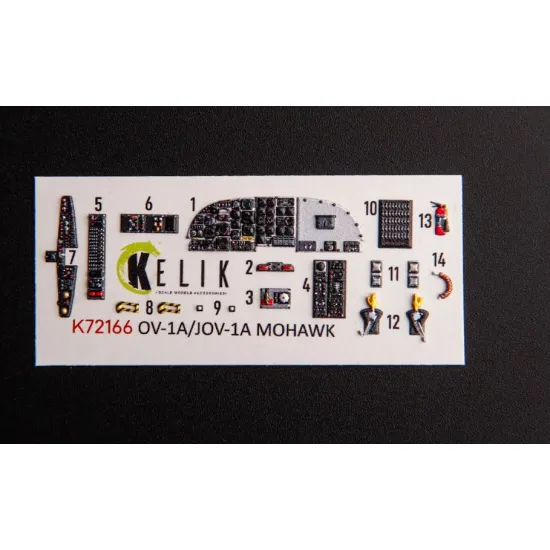 Kelik K72166 1/72 Ov-1a/Jov-1a Mohawk Interior 3d Decals For Clearprop Kit Kelik K72166 1/72 Ov-1a/Jov-1a Mohawk Interior 3d Decals For Clearprop Kit