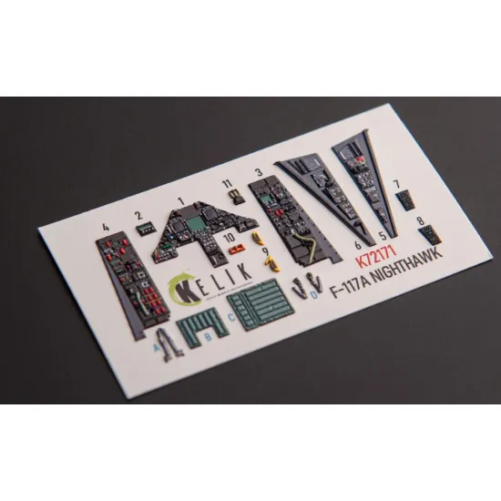 Kelik K72171 1/72 F-117a Nighthawk Interior 3d Decals For Academy Kit
