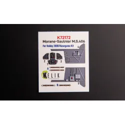 Kelik K72172 1/72 Morane-saulnier Ms406 Interior 3d Decals For Hobby 2000/Hasegawa Kit