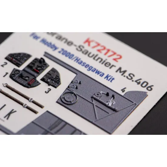 Kelik K72172 1/72 Morane-saulnier Ms406 Interior 3d Decals For Hobby 2000/Hasegawa Kit