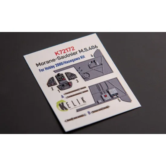 Kelik K72172 1/72 Morane-saulnier Ms406 Interior 3d Decals For Hobby 2000/Hasegawa Kit