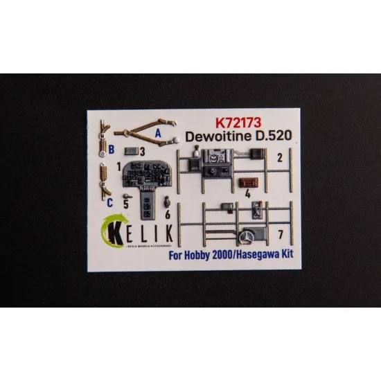 Kelik K72173 1/72 Dewoitine D 520 Interior 3d Decals For Hobby 2000/Hasegawa Kit Kelik K72173 1/72 Dewoitine D 520 Interior 3d Decals For Hobby 2000/Hasegawa Kit