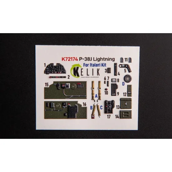 Kelik K72174 1/72 Lightning Interior 3d Decals For Italeri Academy Kit Kelik K72174 1/72 Lightning Interior 3d Decals For Italeri Academy Kit