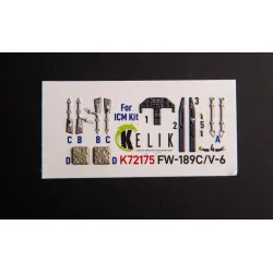 Kelik K72175 1/72 Fw-189c V-6 Interior 3d Decals For Icm Kit
