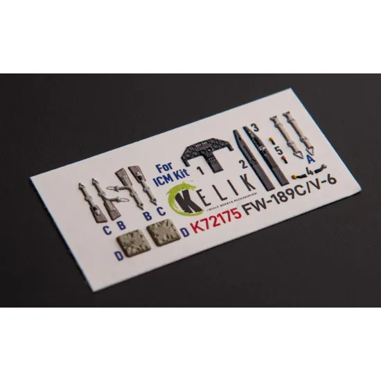 Kelik K72175 1/72 Fw-189c V-6 Interior 3d Decals For Icm Kit