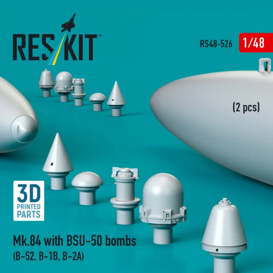 Reskit Rs48-0526 1/48 Mk.84 With Bsu-50 Bombs 2 Pcs Resin Kit Reskit Rs48-0526 1/48 Mk.84 With Bsu-50 Bombs 2 Pcs Resin Kit