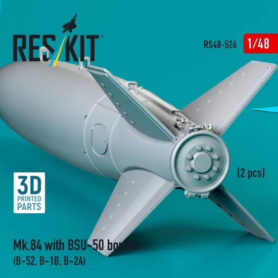 Reskit Rs48-0526 1/48 Mk.84 With Bsu-50 Bombs 2 Pcs Resin Kit Reskit Rs48-0526 1/48 Mk.84 With Bsu-50 Bombs 2 Pcs Resin Kit