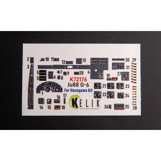 Kelik K72176 1/72 Ju88 G-6 Interior 3d Decals For Hasegawa Kit Kelik K72176 1/72 Ju88 G-6 Interior 3d Decals For Hasegawa Kit