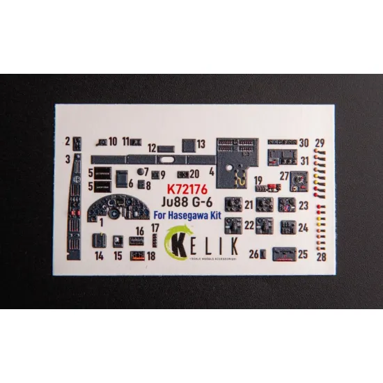 Kelik K72176 1/72 Ju88 G-6 Interior 3d Decals For Hasegawa Kit Kelik K72176 1/72 Ju88 G-6 Interior 3d Decals For Hasegawa Kit