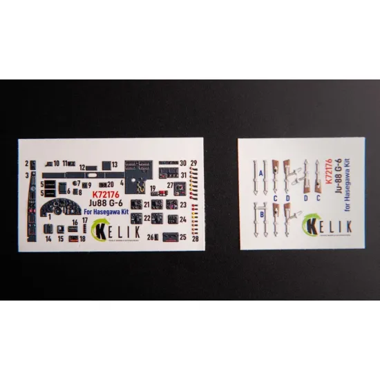 Kelik K72176 1/72 Ju88 G-6 Interior 3d Decals For Hasegawa Kit Kelik K72176 1/72 Ju88 G-6 Interior 3d Decals For Hasegawa Kit