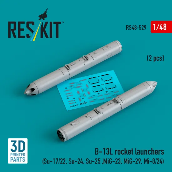 Reskit Rs48-0529 1/48 B-13l Rocket Launchers 2 Pcs 3d Printed Resin Kit
