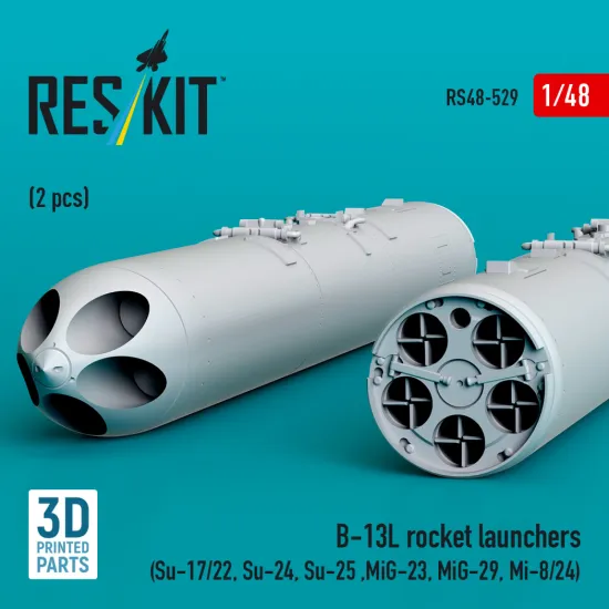 Reskit Rs48-0529 1/48 B-13l Rocket Launchers 2 Pcs 3d Printed Resin Kit