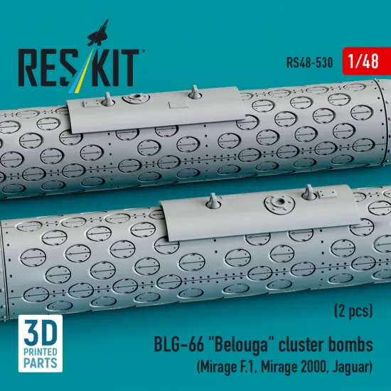 Reskit Rs48-0530 1/48 Blg-66 Belouga Cluster Bombs 2 Pcs 3d Printed Resin Kit