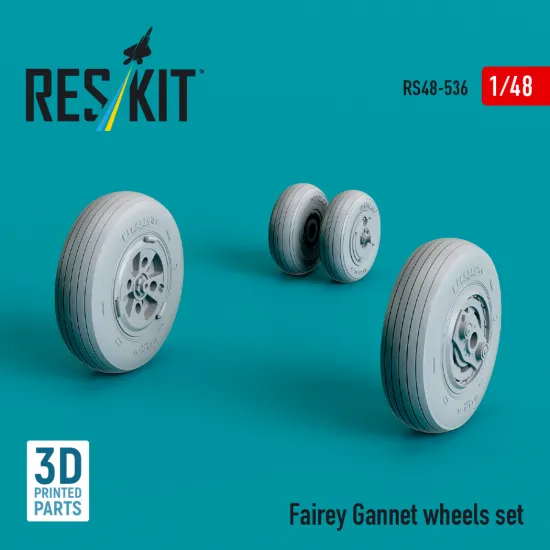Reskit Rs48-0536 1/48 Fairey Gannet Wheels Set 3d Printed Resin Kit