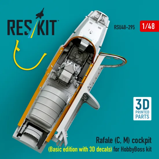 Reskit Rsu48-0295 1/48 Rafale C, M Cockpit Basic Edition With 3d Decals For Hobbyboss