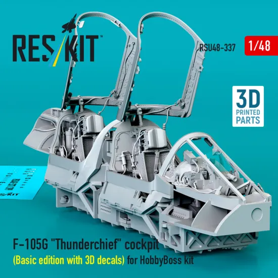 Reskit Rsu48-0337 1/48 F-105g Thunderchief Cockpit Basic Edition With 3d Decals For Hobbyboss