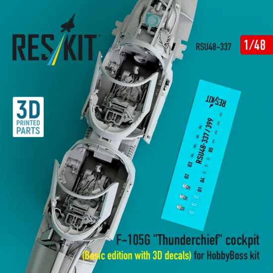 Reskit Rsu48-0337 1/48 F-105g Thunderchief Cockpit Basic Edition With 3d Decals For Hobbyboss