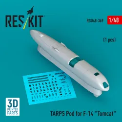 Reskit Rsu48-0369 1/48 Tarps Pod For F-14 Tomcat 1 Pcs 3d Printed