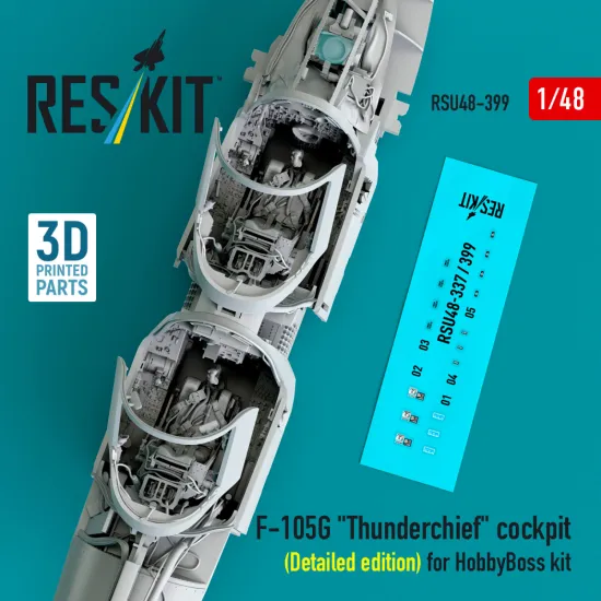 Reskit Rsu48-0399 1/48 F-105g Thunderchief Cockpit Detailed Edition For Hobbyboss Kit