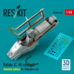 Reskit Rsu48-0421 1/48 Rafale C, M Cockpit Detailed Edition For Hobbyboss Kit